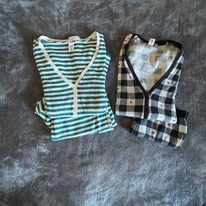 Good Condition Set of 2 Victoria's Secret LS Top and Shorts Pajamas Size Medium
